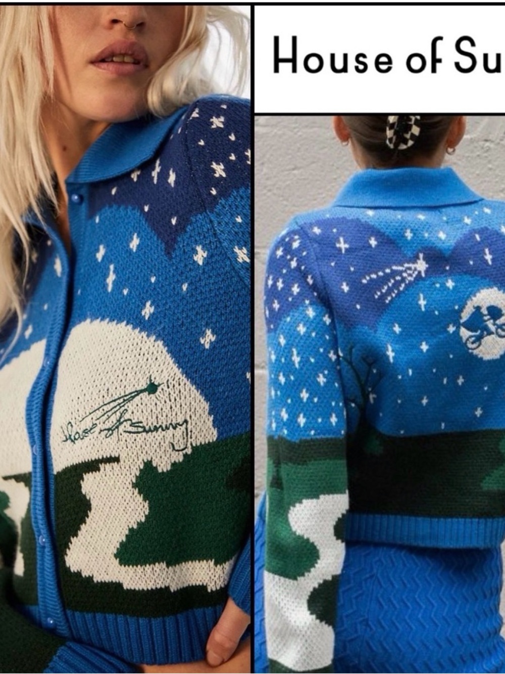 House of Sunny RARE VOL 18 Night Tripper E.T. Collared Knitted Cardigan Sz. 6